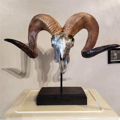 Rams Skull on Stand